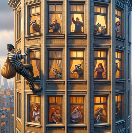 The Thief Climbs The Building